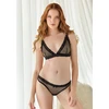 Allure Dreamgirl Mesh Bralette &amp; Lace Open Panties Set L/XL Adjustable Straps