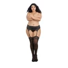 Dreamgirl Thigh Highs Plus Size Lace Top Juodas - Elegant Hosiery