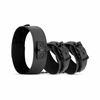 EasyToys Adjustable Faux Leather Collar &amp; Wrist Restraints Set Juodas