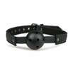 Easytoys Adjustable PVC Ball Gag Juodas - Faux Leather Comfort Strap