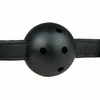 Easytoys Adjustable PVC Ball Gag Juodas - Faux Leather Comfort Strap