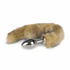 EasyToys Aliuminio Fox Tail Plug Sidabrinis Faux Fur 40cm