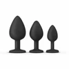 EasyToys Anal Plug Set Flexible Silicone 3 Sizes Juodas 8719934001787