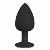 EasyToys Diamond Plug Large Juodas - Silicone Intimate Jewel Plug