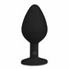 EasyToys Diamond Plug Medium Juodas - Silicone Intimate Priedas with Crystal Base