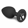 EasyToys Diamond Silicone Plug Small Juodas - Elegant Jewel Base Priedas