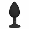 EasyToys Diamond Silicone Plug Small Juodas - Elegant Jewel Base Priedas