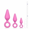 EasyToys Silicone Intimate Plug Set Rožinė - 3 Sizes, Pull Ring Handle