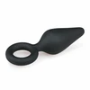 EasyToys Silicone Juodas Plug with Pull Ring - Small, Ergonomic Design