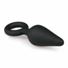 EasyToys Silicone Juodas Plug with Pull Ring - Small, Ergonomic Design
