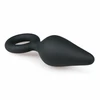 EasyToys Silicone Plug Medium with Pull Ring - Juodas, Ergonomic Design