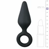 EasyToys Silicone Plug Medium with Pull Ring - Juodas, Ergonomic Design