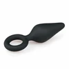 EasyToys Silicone Plug Medium with Pull Ring - Juodas, Ergonomic Design