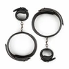 EasyToys Thigh &amp; Wrist Cuff Set Adjustable Faux Leather Juodas