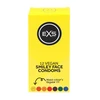 EXS Smiley Face Regular 12pcs - Vegan Latex Protection, 54mm Nominal Plotis
