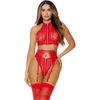 Forplay Fantasy Lingerie I Heart You Mesh Lingerie Set XL - Zip-Front, Heart Detail