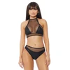 Forplay Fantasy Lingerie Impulse Micro Net Two-Piece Set Juodas High Waist
