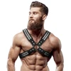 Fetish Submissive Attitude Men's Chest Harness Eco-Leather Adjustable Juodas