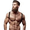 Fetish Submissive Attitude Men's Eco-Leather Adjustable Chest Harness Juodas