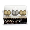Little Genie Productions Glitterati Decorative Candle Set Gold &amp; Sidabrinis Party Collection 6pcs