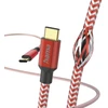 HAMA KABELIS ŁADUJĄCY/DATA “REFLECTED“, USB Type-C - USB Type-C 1,5m, RAUDONA
