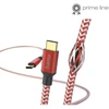 HAMA KABELIS ŁADUJĄCY/DATA “REFLECTED“, USB Type-C - USB Type-C 1,5m, RAUDONA