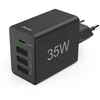 Hama 35W PD/QC 1x USB-C, 3x USB-A, juoda