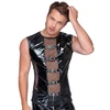Juodas Level Vinyl Sleeveless Shirt M - Bi-Elastic, Mesh Inserts