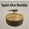 Kheper Games Spin The Bottle Party Game - Metal Bottle &amp; Wooden Base