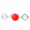 Kink Collar Gag KINK Adjustable 4cm Raudona Transparent PVC Ball Gag - Secure Comfort Fit