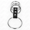 Kink Ring Power KINK Adjustable Stainless Steel Ring Set with Leather Connector, 4 Sizes