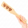 Kink Impact Touch KINK Bamboo Paddle Heart Pattern 32x5.5 cm - Elegant Wooden Impact Tool