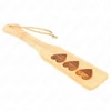 Kink Impact Touch KINK Bamboo Paddle Heart Pattern 32x5.5 cm - Elegant Wooden Impact Tool