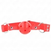 Kink Collar Gag KINK Complete Raudona Hollow Hard Ball Gag 62 cm - Adjustable Silicone Model