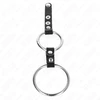 Kink Ring Power KINK Double Intimate Ring 3.8-5 cm with Leather Connector, Juodas