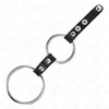 Kink Ring Power KINK Double Intimate Ring 3.8-5 cm with Leather Connector, Juodas