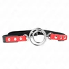 Kink Collar Gag KINK Gag Raudona 4/4.8 cm - Adjustable Silicone &amp; Metal O-Ring System 38x56cm