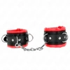 Kink Wrist Restraint KINK Heavy Wrist Restraints Raudona Fur Lining Adjustable 20-30cm x 6cm