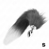 Kink Pleasure Plugs KINK Intimate Plug S Pilkas &amp; Baltas Synthetic Tail 7x3cm Tail 40cm
