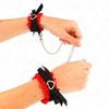 Kink Wrist Restraint KINK Lace Adjustable Wrist Bands Raudona Heart Details 22-35cm