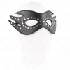 Kink Masked Allure KINK Leatherette Mask with Rivets Model 3 - Elegant Juodas 26x9.5 cm