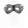 Kink Masked Allure KINK Leatherette Mask with Rivets Model 3 - Elegant Juodas 26x9.5 cm