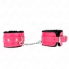 Kink Wrist Restraint KINK Premium Fur-Lined Adjustable Wrist Restraints Juodas/Raspberry Rose 17-29cm