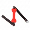 Kink Collar Gag KINK Raudona Bone Silicone Mouth Gag 12 cm - Adjustable Vegan Leather Strap