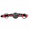 Kink Collar Gag KINK Shiny Leatherette Ball Gag 4.5cm - Adjustable Vegan Strap, Juodas