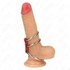 Kink Ring Power KINK Triple Metal Ring Set with Raudona Leather Connector 3.7-5 cm