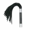 Kiotos Flogger with Metal Handle - Durable Faux Leather, Juodas, 45 cm