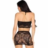 Leg Avenue Sets Leg Avenue 81676 Elegant Lace Halter Top &amp; Mini Skirt Set Juodas One Size
