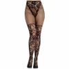 Leg Avenue Hosiery Leg Avenue Dahlia Lace Thigh Stockings with Net Detail Juodas One Size