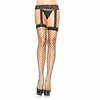 Leg Avenue Europe Leg Avenue Fishnet Stockings with Juodas Lace Garter, One Size